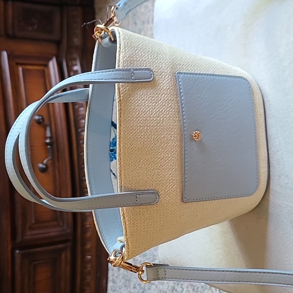 LAUREN CONRAD WOMEN'S BLUE & CREAM PURSE - Picture 2 of 16